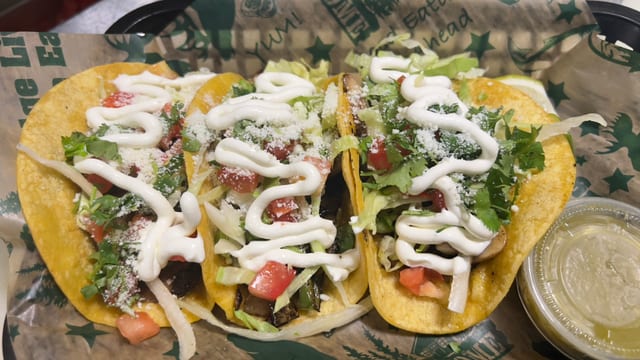 3 Veggie Fajita Tacos.